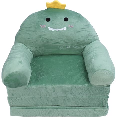 Canapé pliant enfant dinosaure 3 couches, canapé-lit moelleux et confortable avec dossier, assise et repose-pieds, pliable et portable pour chambre d'enfant, design cartoon mignon, 3 pièces (1/5)