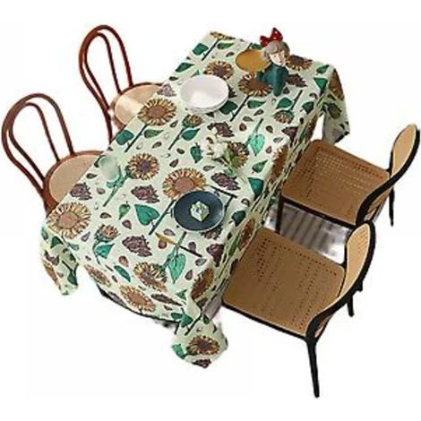Nappe rectangulaire en polyester facile d'entretien et résistante aux taches, idéale pour la cuisine, la salle à manger, les fêtes, les vacances, Noël et les buffets (198 cm).