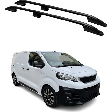 OMAC Barres de Toit longitudinales pour Peugeot Expert / Traveller 2016-2026 L1 Court Aluminium Noir