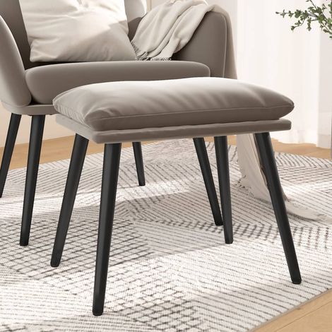vidaXL Repose-pied Gris clair 45x29,5x35 cm Velours (1/5)
