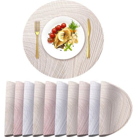 Manteles individuales, 10 piezas, Zapatillas, 38 cm, Antideslizantes, Lavables, Resistentes al calor, picnics, Dorado, plateado, oro rosa (1/5)