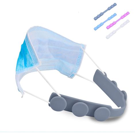 Lot de 5 rallonges de masque, attaches anti-traction pour masque, crochets d'oreille, clips d'oreille, rallongent les masques, soulagent les douleurs aux oreilles, disponibles en 4 couleurs. (1/5)