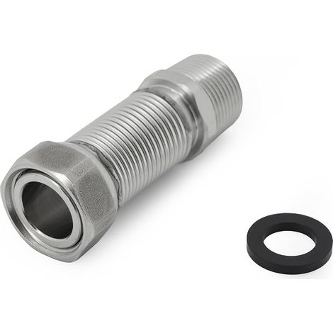 Tuyau Flexible Ondule en Acier Inoxydable de 3/4" 20/27 - Longueur Réglable de 75 à 130 mm - Tuyau de Raccordement Universel en Acier Inoxydable