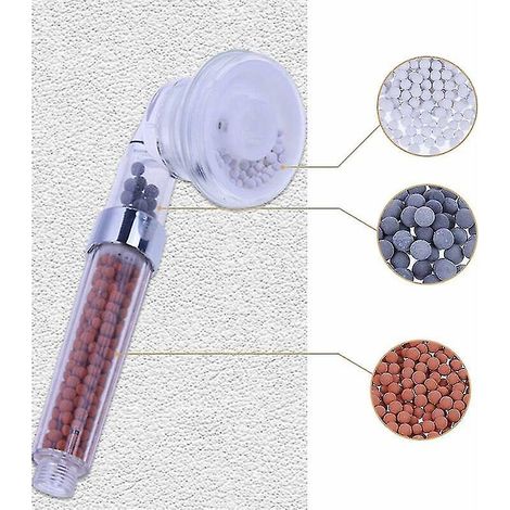 Lot de 9 filtres de rechange anticalcaires à billes minérales ionisées négatives pour pommeau de douche (1/4)