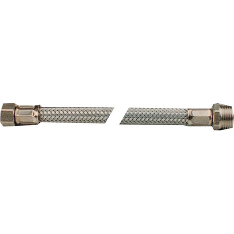tubo flessibile prolungato 50 cm attacco M 1/2" F 3/8" in acciaio inox (1/2)