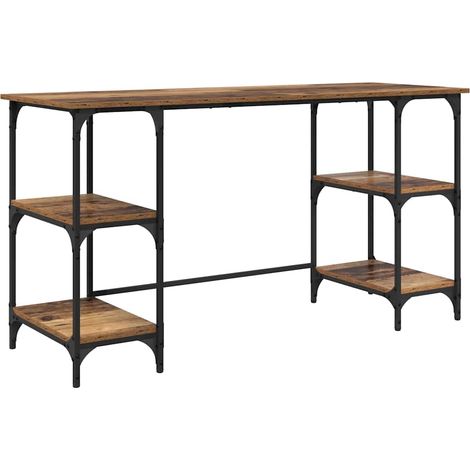 Maison Exclusive - Schreibtisch mit Regal Altholz 140 x 50 x 75 c