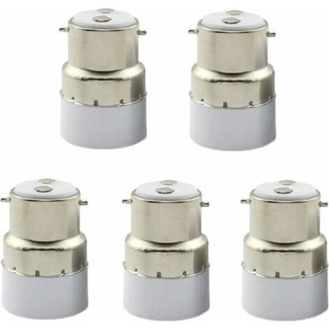 Lot de 5 adaptateurs de douille B22 vers E14 – Conversion de lampe standard – Compatible plafonniers et luminaires (1/3)