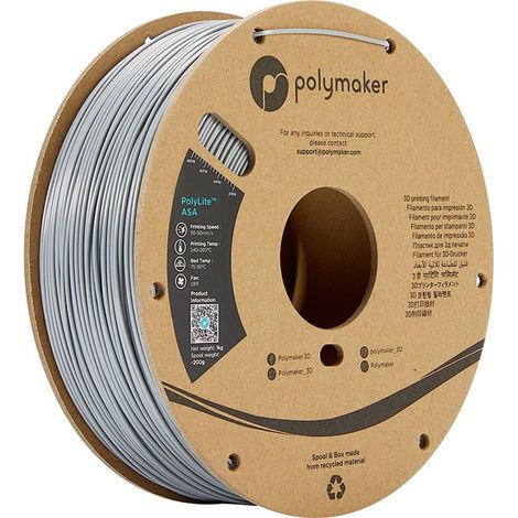 Polymaker PF01003 PolyLite Filamento per stampante 3D ASA resistente ai raggi uv, resistente agli agenti atmosferici, r