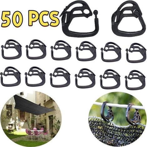 50 ganci per rete ombreggiante, clip di fissaggio per rete ombreggiante, clip di fissaggio per tessuto ombreggiante, accessori per serre con ombreggiatura (1/5)