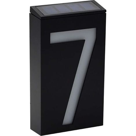Numéro de Maison Solaire (7), Led Light Up Adresse Boîte Aux Lettres Signes Illumination Plaque Nuit Solaire Lampe Numéro de Porte Maison Éclairage Extérieur Porche Décoratio Lumières (1/5)