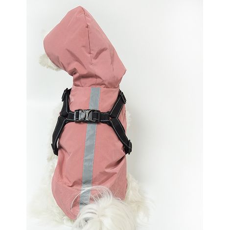 Imperméable pour chien avec cordon Imperméable ultra-léger 100% imperméable avec capuche Veste imperméable respirante réfléchissante (1/4)