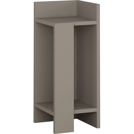 Chevet, Commode Basse, Table de Nuit, Étagère de Chevet, 25x27h60 cm, Tourterelle (1/4)