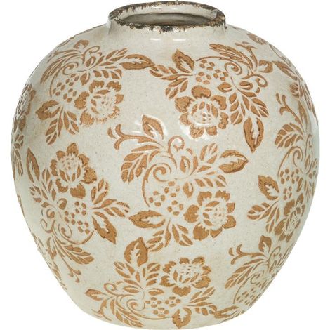 Amadeus - Vase Tampon fleurs beige H20,5 cm (1/2)
