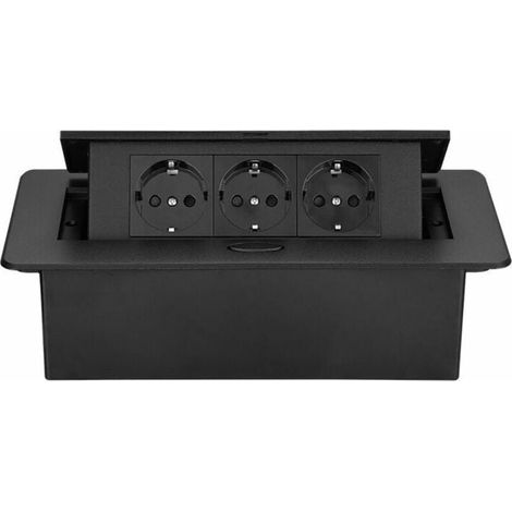 Retractable power strip for recessed mounting in the office, worktop power strip (EU plug) (1/5)