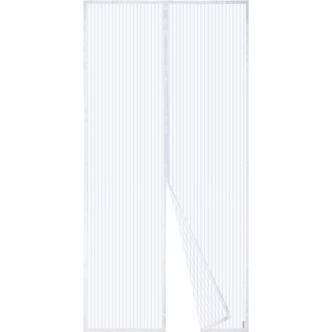 Mosquitera magnética para puerta, cortina de malla, cierre magnético de arriba a abajo con cierre automático, mantiene el aire fresco en el interior (120x220cm, blanco)