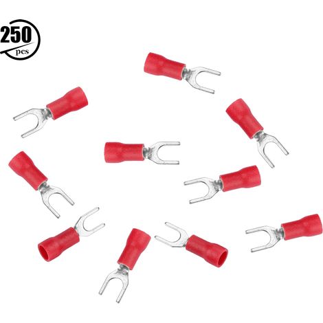 Lot de 250 cosses à sertir isolées pour fils électriques (rouge) (1/5)