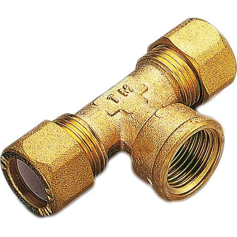 Tee 2 Dadi Femmina 3/4" Ø16 Per Rame Con Ogiva In Teflon