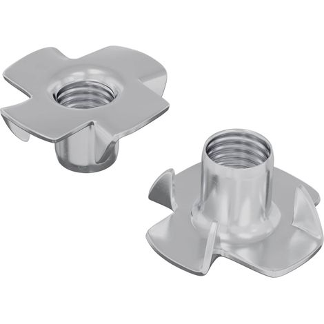 Tuerca T dentada 2 pcs Plateado M6 mm Acero vidaXL