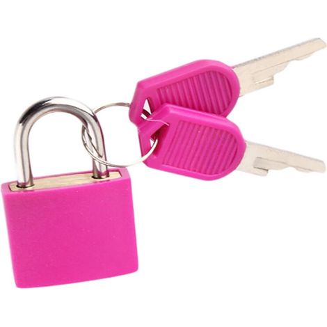 1 piccolo lucchetto colorato per bagagli con 2 chiavi, lucchetto in metallo per bagagli, lucchetto con chiave in ottone rivestito in plastica (1/2)