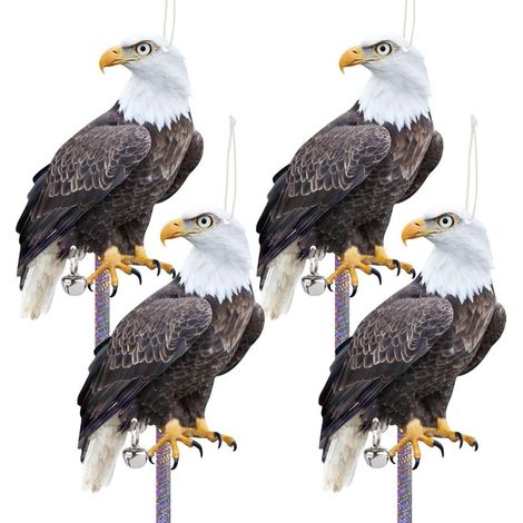 Set mit 4 Vogelabwehrkörpern aus Kunststoff mit reflektierenden Streifen für Balkon und Garten (1/5)