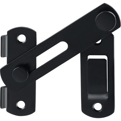 Verrou Porte Coulissante Serrure Volet Loquet Porte Verrou Portail à Bascule Boulon avec Vis pour Porte, Fenêtre, Placard et Jardin, Finition Noir Mat en Acier Inoxydable, EMS9500-B (1/5)