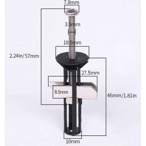 Kit Fixation Abattant Wc - Vis D Expansion Réglables - Universel Pour Cuvette Et Lunette Wc - 2 Pièces (1/5)