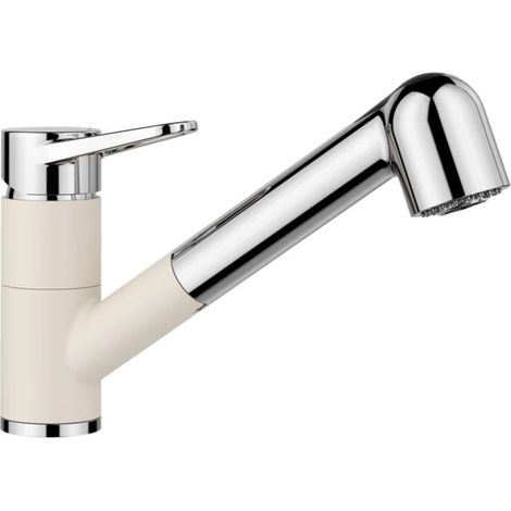 Blanco Wega S - Miscelatore da lavello con doccetta estraibile, bianco fine/cromo 526982 (1/2)