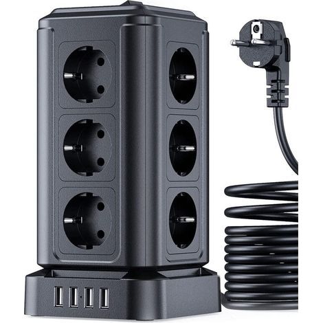Tour de Prises, Multiprise USB avec 12 Prises AC et 4 Ports USB, 4000W/16A-ARCAN (1/4)