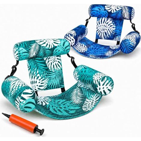 Ensemble de 2 hamacs et chaises flottantes gonflables pour adultes Compatible avec le transat flottant, idéal pour se détendre au bord de la piscine et à la plage (1/5)