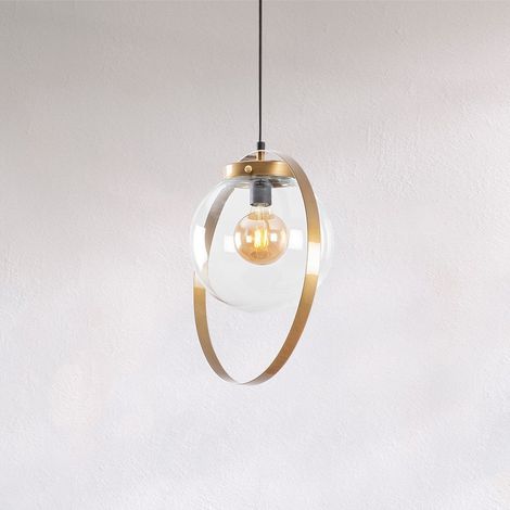 Hängelampe Blazer aus goldenem Glas
