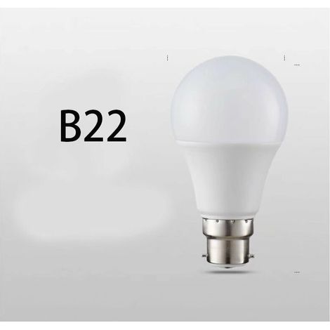 Ampoule B22LED culot (grosse vis), LED B22 blanc chaud, ampoule 220-240V, angle de diffusion 270°, non dimmable (1/5)