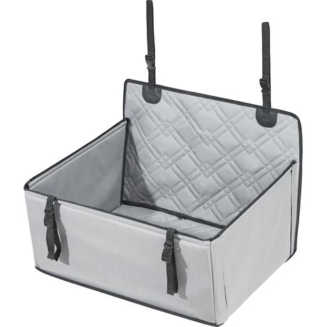 Mophorn Hundeautositz, hochwertiges wasserdichtes Design für Haustiere, ideal für kleine bis große Hunde bis 22 kg, mit Sicherheitsleine und -rahmen, grau (1/5)