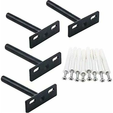 Supports d'étagère flottante CRUEL (4 pièces, 10 mm), supports muraux invisibles, 8 vis et 8 chevilles d'expansion inclus. (1/4)