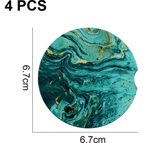 Coaster - Décor Marbré Abstrait - Pour Tasses Café Bière Boissons Froides - Lot de 4 (1/4)