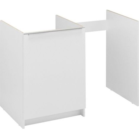 Moderna – Meuble bas kitchenette 120cm 1 porte avec niche réfrigérateur – Bois mélaminé 16mm – Poignée aluminium brossé – Pieds réglables