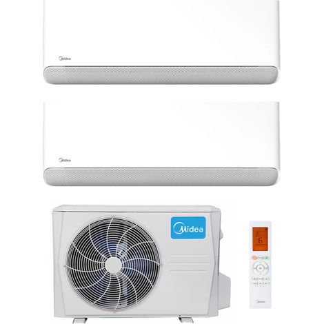 Ensemble climatiseur reversible Bi-split 3,5kw + 3,5kw mural connecté BREEZELESS E - MIDEA