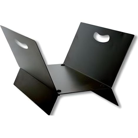 Panier à bûches, porte bûches en Fer forgé coloris Noir - Hauteur 25 x Longueur 37 x Largeur 40 cm