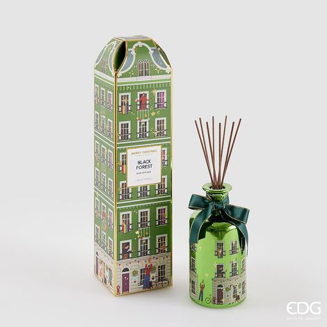 EDG Enzo De Gasperi Profumatore Bottiglia di Natale Rue de Rivoli 200 Ml H 13,5 Cm Black Forest Vert