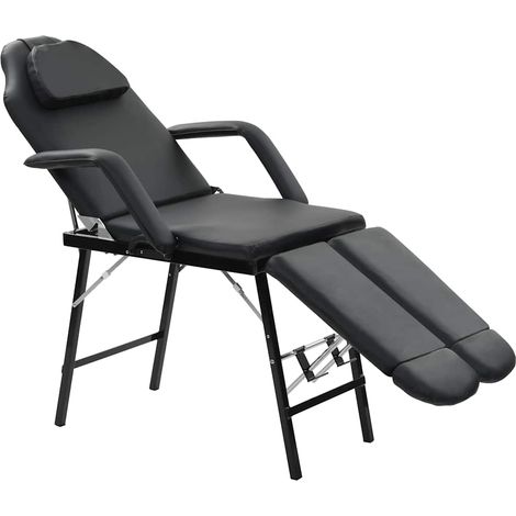 Tragbarer Kosmetikstuhl Kunstleder 185x78x76 cm Schwarz (1/5)