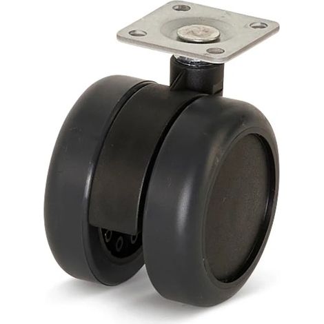Roulette de meuble - MESO - Premium - PU - 60 mm - Platine 36,5 x 36,5 mm