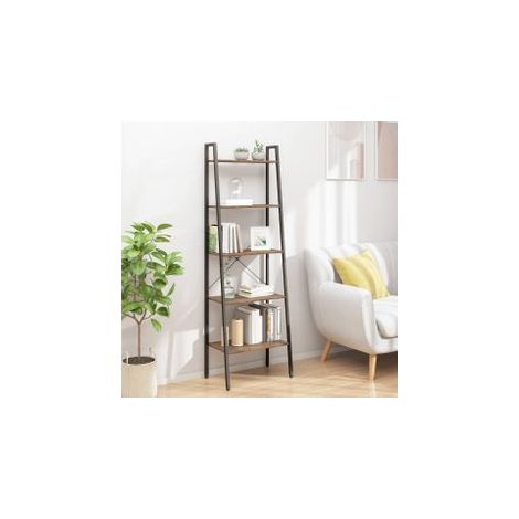 Étagère sur pied 5 niveaux Marron foncé et noir 56x35x174 (1/5)