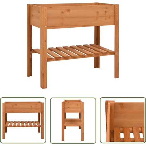 The Living Store Jardinière 88x43x80 cm Bois de sapin - Jardinier - Plante - Supports Pour Plantes - Meuble Extérieur - Rangement Intérieur (1/5)
