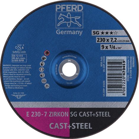 Mola SG CAST + STEEL D230xS7,2 mm offset acciaio / acciaio inossidabile foro 22,23 (confezione da 10)