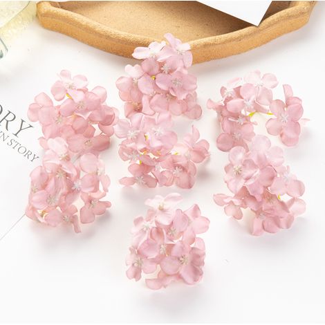 Couronne de fête en soie, hortensia, 20 pièces, fleurs artificielles, décoration de jardin de mariage, maison, accessoires de mariée (1/5)