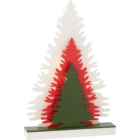 Déco Sapins à LED en Bois "Hiver" 44cm Multicolore (1/3)