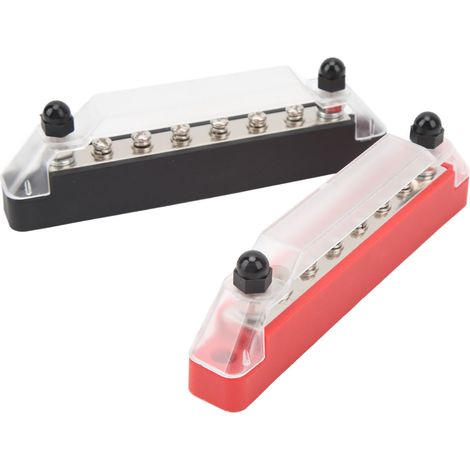 Barres de distribution 150A rouge et noir 8 sorties M6 pour camping-car et bateau, bloc de puissance 12V-48V, bornier haute intensité (1/5)