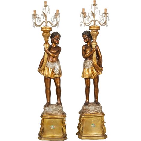 Paire de Maures peints à la main avec des lumières (1/5)