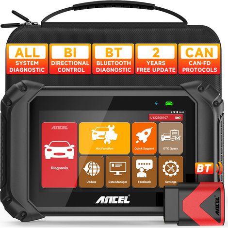 Valise Diagnostic Bluetooth ANCEL V5BT Scanner OBD2 Tous Systèmes Réinitialisation Huile, TPMS, SAS, BMS, ABS, Protocole CAN-FD, Mises à jour Gratuites 2 Ans, Voitures 12V (1/5)