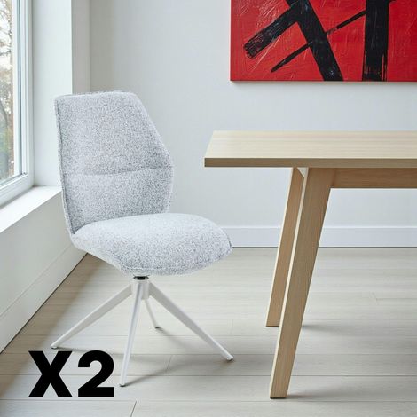 Chaise gris clair chiné pivotante (lot de 2) CORTINA (1/5)