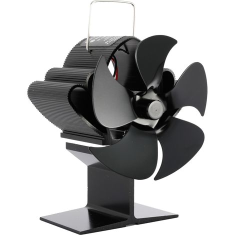 Ventilateur de chauffage à 5 pales pour fournaise à bois, assurant une circulation de chaleur et des économies d'énergie. (1/4)